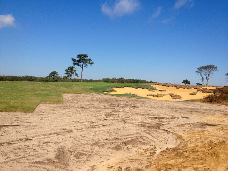 Scenic golf course landscape with blue sky